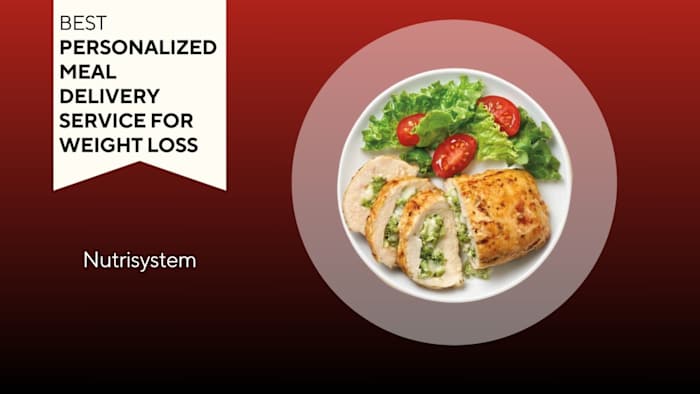 Nutrisystem meal on red background